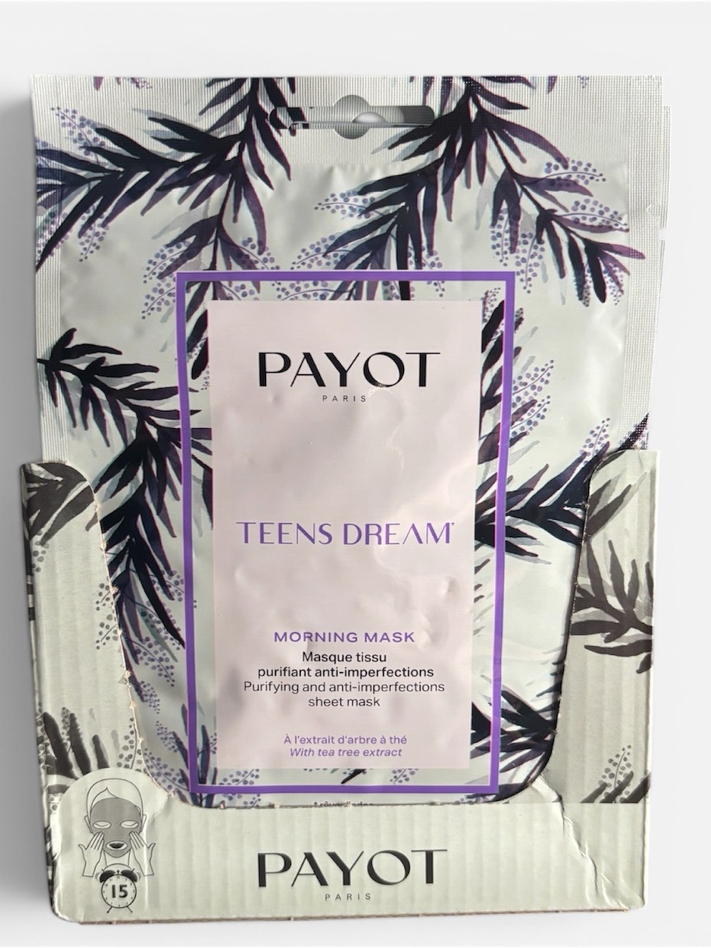 Payot Teens Dream Morning Mask – Purple/White Purifying Sheet Mask x 15